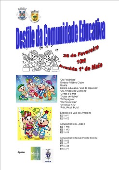 Moita - Carnaval da Comunidade Educativa Hoje desfile nas freguesias da Baixa da Banheira e Vale da Amoreira
