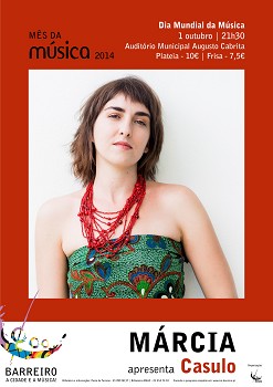 MÊS DA MÚSICA no Barreiro CONCERTO DE MÁRCIA NO DIA MUNDIAL DA MÚSICA