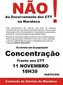 Na Marateca em Palmela Concentração contra o encerramento dos CTT