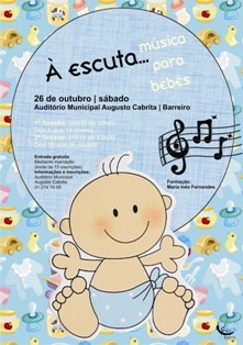 «À Escuta… Música para Bebés» no Barreiro Dirigida a bebés dos seis aos 36 meses
