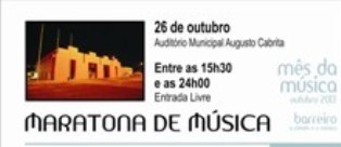 «Mês da Música» no Barreiro Maratona da Música