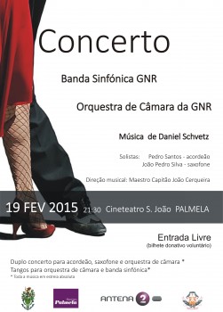 Orquestra de Câmara e Banda Sinfónica da GNR atuam em Palmela Música de Daniel Schvetz em estreia