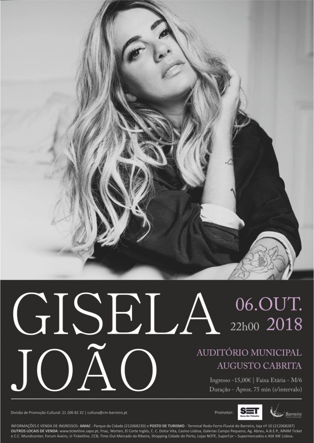Gisela João em Concerto no AMAC no Barreiro Bilhetes à venda