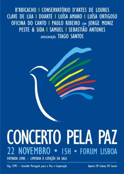 Concerto pela Paz Dia 22 de Novembro 15h em Lisboa