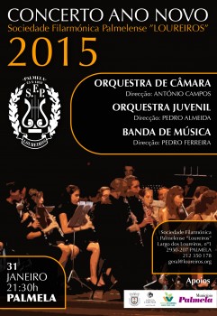 Concerto de Ano Novo em Palmela Orquestra de Câmara, Orquestra Juvenil e Banda de Música da S.F.P. Loureiros
