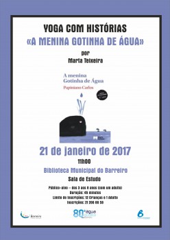 Na Sala de estudo da Biblioteca Municipal do Barreiro «Yoga com Histórias» apresenta «A Menina Gotinha de Água»