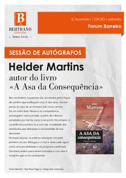 Barreiro - Helder Martins autor de «A Asa da Consequência – Crónicas de Tellargya» Hoje marca presença na Livraria Bertrand no Forum Barreiro