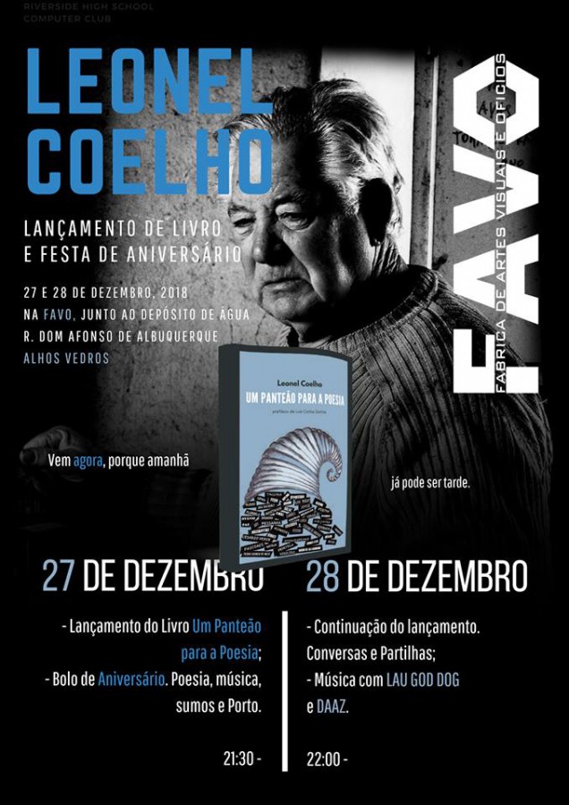 Moita – Na FAVO em Alhos Vedros Apresentação do novo livro de poesia de Leonel Coelho