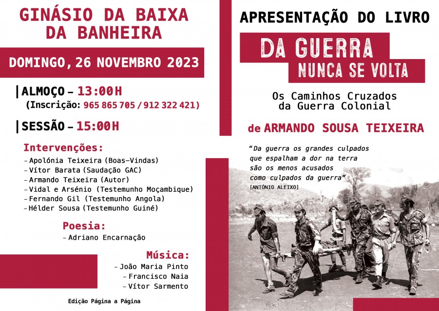 MOITA - No Ginásio Atlético Clube na Baixa da Banheira Apresentação do livro “DA GUERRA NUNCA SE VOLTA” de Armando Sousa Teixeira