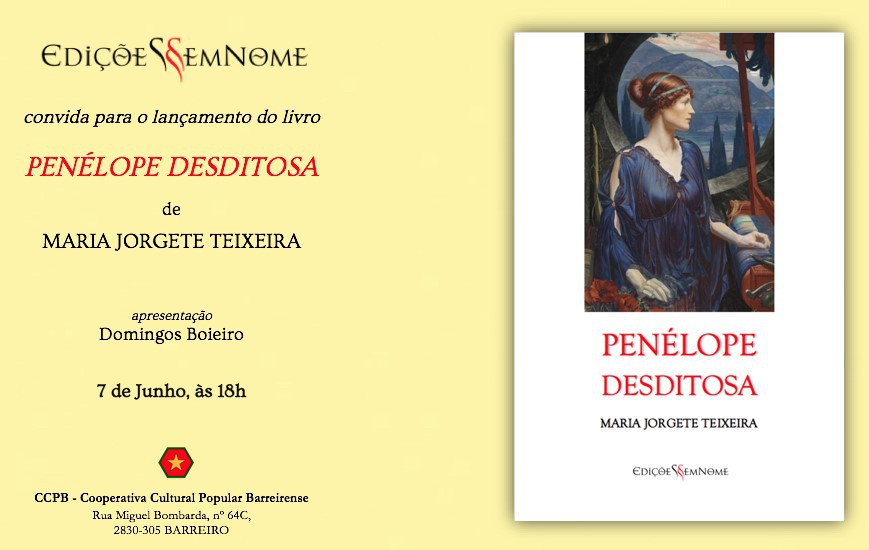 BARREIRO - Na Cooperativa Cultural Popular Barreirense Lançamento do livro «Penélope Desditosa» de Maria Jorgete Teixeira.