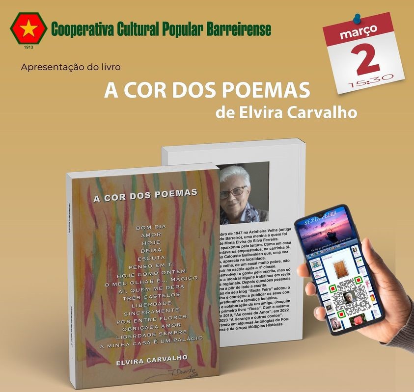BARREIRO - Na Cooperativa Cultural Popular Barreirense Apresentação do livro de poesia «A Cor dos Poemas» de Elvira Carvalho
