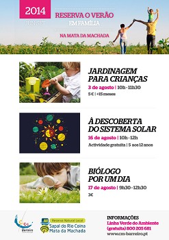 BARREIRO - «RESERVA O VERÃO EM FAMÍLIA» Da Jardinagem para Crianças à Descoberta do Sistema Solar ou Biólogo por um Dia