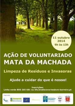 Mata Nacional da Machada - Barreiro AÇÃO DE VOLUNTARIADO - LIMPEZA DE RESÍDUOS E INVASORAS