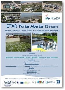 Portas Abertas nas ETAR de Alcochete, Cucena, Barreiro/Moita, Lagoínha, Quinta do Conde e Seixalinho SIMARSUL celebra «20 Anos da AdP - Águas de Portugal» e sensibiliza para o dia Nacional da Água