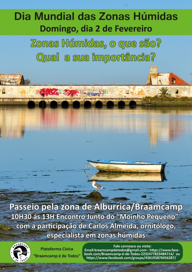Barreiro - Dia Mundial das Zonas Húmidas Um passeio pela zona de Alburrica/Braamcamp . Com a participação de Carlos Almeida, ornitólogo