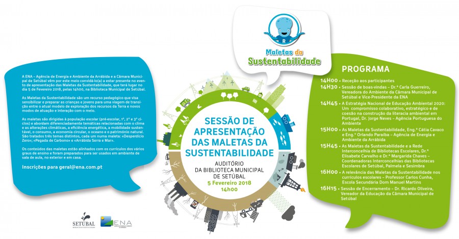 Setúbal - Apresentação das Maletas da Sustentabilidade Conteúdos estão alinhados com os currículos dos vários graus de ensino