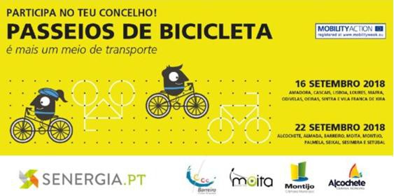 Barreiro, Moita, Montijo e Alcochete Promovem «Passeios de Bicicleta» . Dia 22 de Setembro