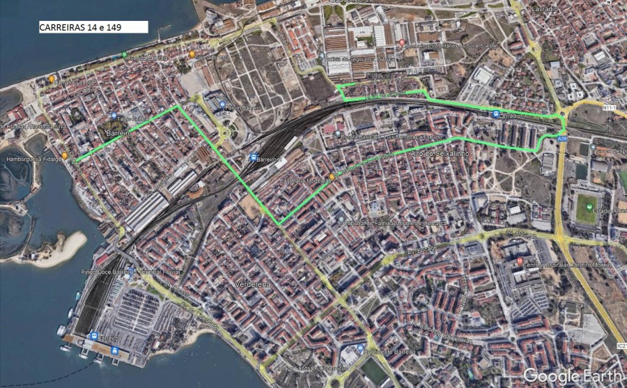 Transportes Colectivos do Barreiro ALTERAÇÃO PROVISÓRIA DE PERCURSOS CARREIRAS 14 e 149