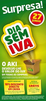 27 de Junho Dia sem IVA no AKI