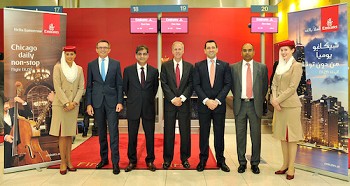 Emirates aterra em Chicago A companhia aérea dá início aos voos para a sua nona porta de embarque nos E.U.A.