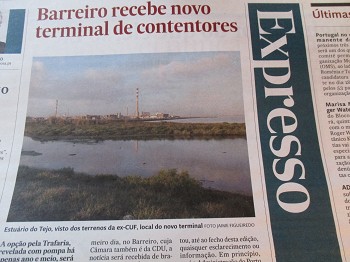 Barreiro recebe novo terminal de contentores divulga jornal «Expresso» na sua edição de hoje