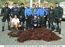 Loja e Escola de Mergulho em Sesimbra Remoção de rede de pesca abandonada há mais de ano e meio na zona das Três Milhas em Sesimbra