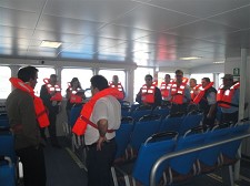 Transtejo realiza simulacro de incêndio a bordo Numa embarcação catamarã a navegar de Lisboa para o Seixal
