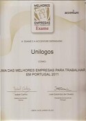 UNILOGOS, SA com sede no Barreiro Considerada uma das 100 melhores empresas para trabalhar em Portugal