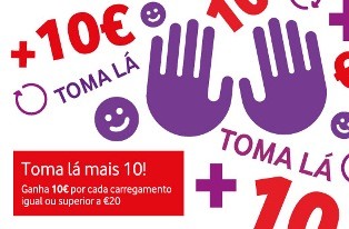 Vodafone oferece bónus de €10 em carregamentos