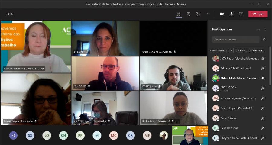 ACT - Unidade Local do Barreiro Webinar «Contratação de Trabalhadores Estrangeiros - Segurança e Saúde, Direitos e Deveres»