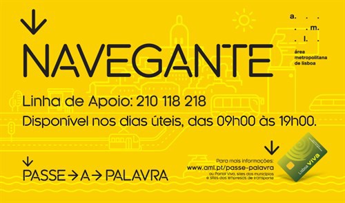 Passe único da rede de transportes públicos da Área Metropolitana de Lisboa NAVEGANTE sem alteração de preços em 2020