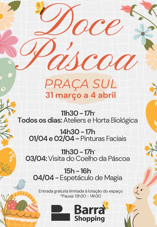 BARREIRO - Barra Shopping celebra Páscoa Com ateliers e espetáculo de magia e a entrada é gratuita