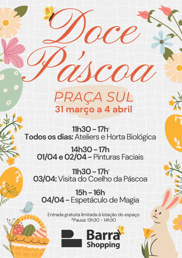 BARREIRO - Barra Shopping celebra Páscoa Com ateliers e espetáculo de magia e a entrada é gratuita