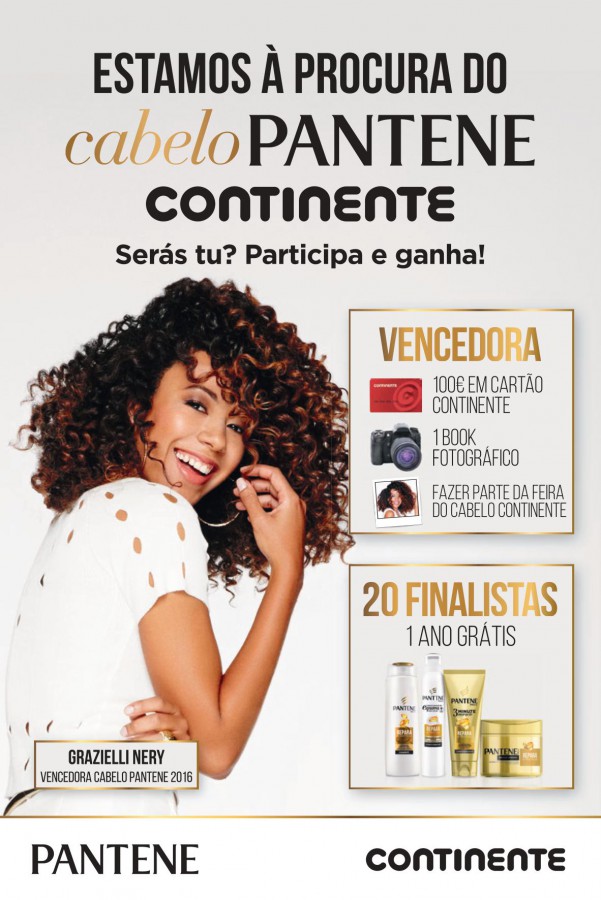 Três lojas Continente do distrito de Setúbal vão receber o Cabelo Pantene Continente 2018 A atriz Rita Pereira é a madrinha desta iniciativa