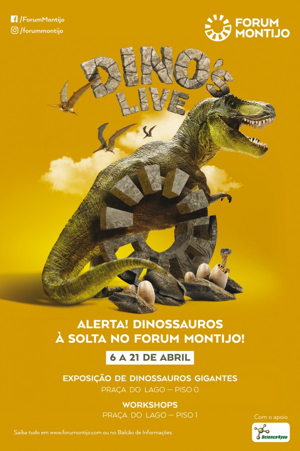 NO FORUM MONTIJO HÁ DINOSSAUROS GIGANTES À SOLTA