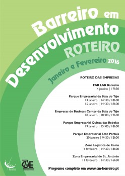 Atividades dirigidas a empresários do Concelho do Barreiro Visitas a empresas e discussão do Plano Estratégico de Desenvolvimento Turístico