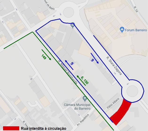 Transportes Colectivos do Barreiro ALTERAÇÃO PROVISÓRIA DE PERCURSOS Carreiras 6, 9, 149 e 150
