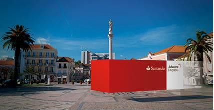 Na Praça do Bocage em Setúbal BOX Santander Advance Empresas vai estar esta semana de 4ª a 6ª feira