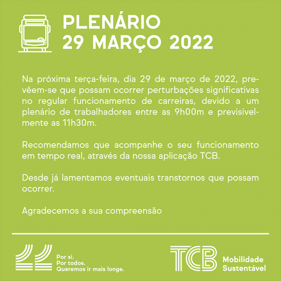 Transportes Colectivos do Barreiro Perturbações no regular funcionamento de carreiras devido a plenário . Dia 29 de Março