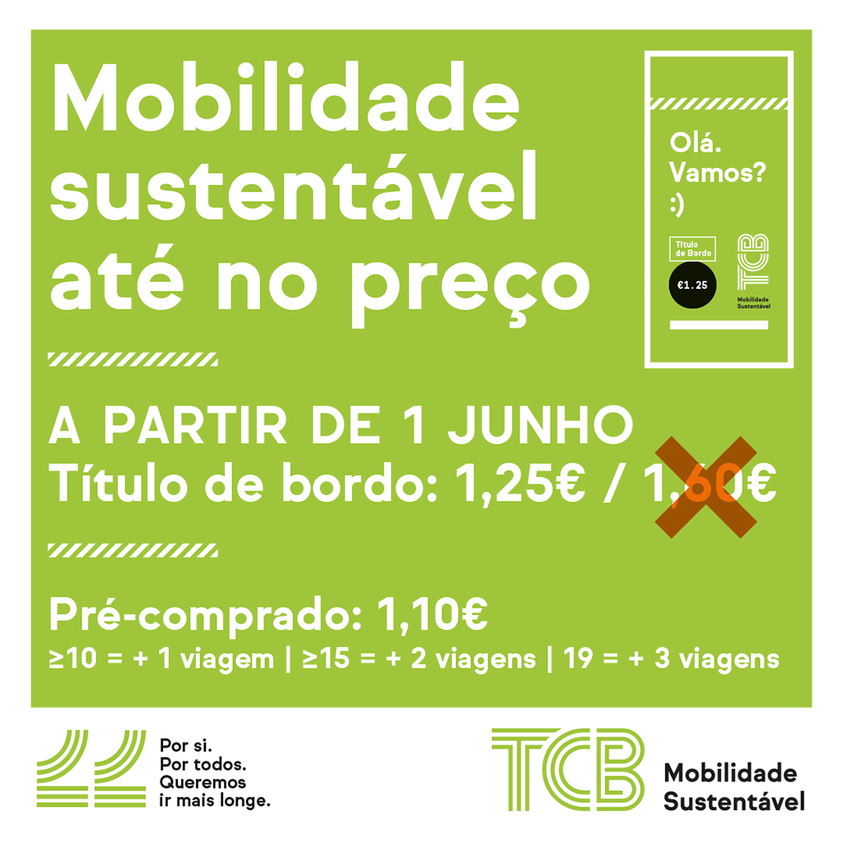 Transportes Colectivos do Barreiro Título de bordo passa de 1,60€ para 1,25€ . Redução de 20% a partir de 1 de Junho