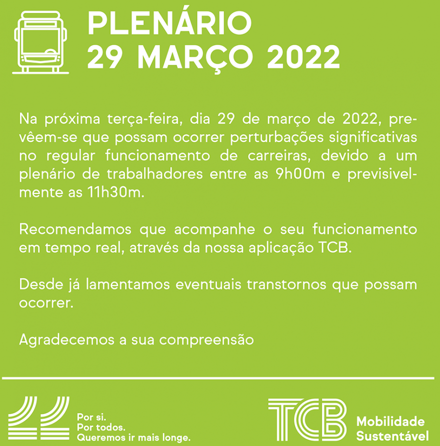 Transportes Colectivos do Barreiro Perturbações no regular funcionamento de carreiras devido a plenário . Dia 29 de Março - CANCELADO