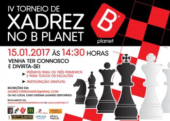 Barreiro - IV Torneio de Xadrez no B.Planet Para jogadores filiados ou não na Federação Portuguesa de Xadrez
