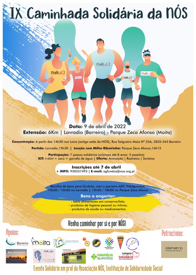 IX Edição une concelhos do Barreiro e da Moita NÓS volta a promover Caminhada Solidária hoje dia 9 de Abril