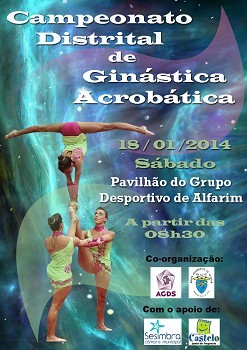 No Pavilhão do Grupo Desportivo de Alfarim - Sesimbra Campeonato Distrital de Ginástica Acrobática