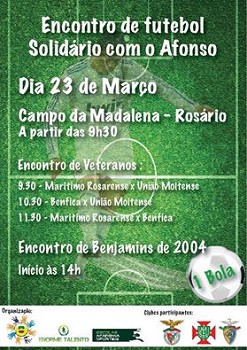 Moita - Encontro de Futebol Solidário com Afonso VETERANOS DO BENFICA NO JOGO SOLIDARIEDADE