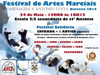Festival Solidário de Artes Marciais no Barreiro Recolha de alimentos através do Rotaract . Homenagem ao Sensei António Costa