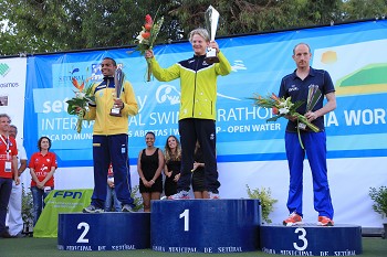 Marathon Swimming World Cup 2014 em Setúbal Australiano Jarrod Poort e a brasileira Ana Marcela Cunha foram os vencedores