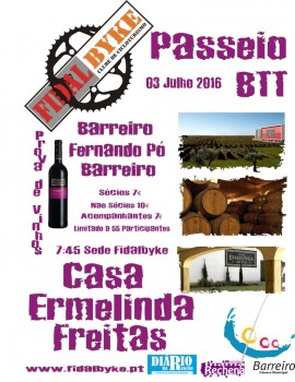 Passeio de BTT Fernão Pó ( Palmela) - Barreiro Conhecer Casa Ermelinda Freitas e os seus vinhos.