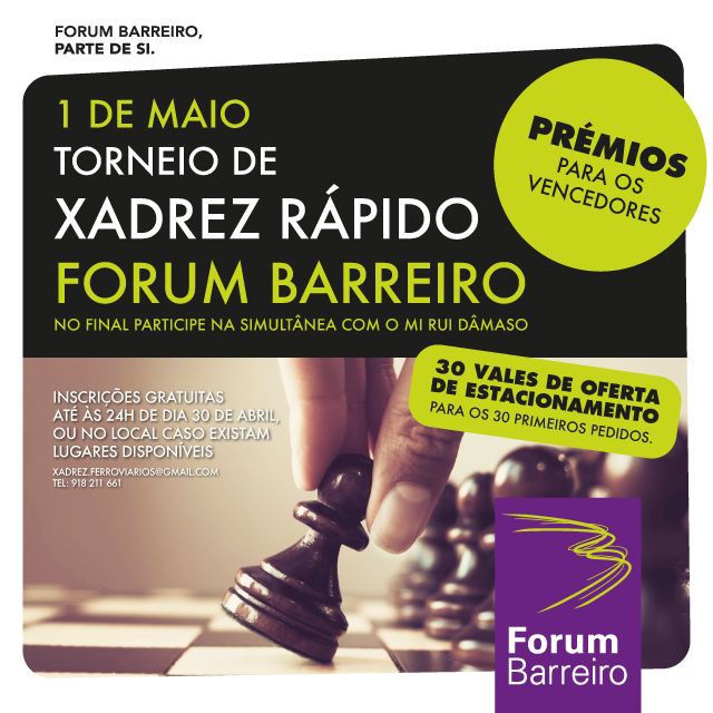 No Forum Barreiro Torneio de Xadrez Rápido