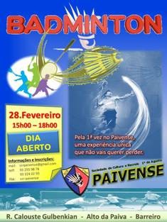Sociedade Cultural e Recreio 1 º Agosto Paivense - Barreiro Badminton com «Dia Aberto»